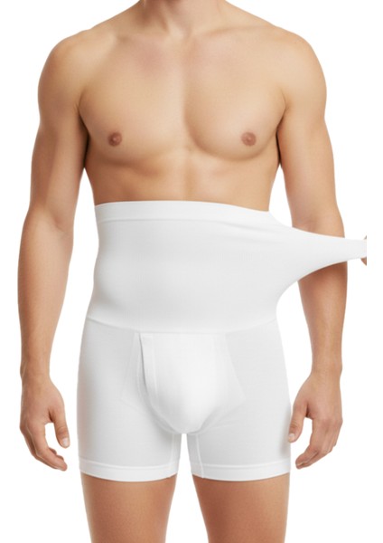 Opex Bel ve Göbek Korse Boxer – Yüksek Bel, Karın Toparlayıcı ve Sıkılaştırıcı, Beyaz
