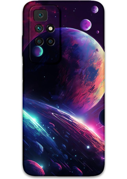 Xiaomi Redmi 10 Uyumlu Uzay Desenli Telefon Kılıfı + Ekran Koruyucu - 5862