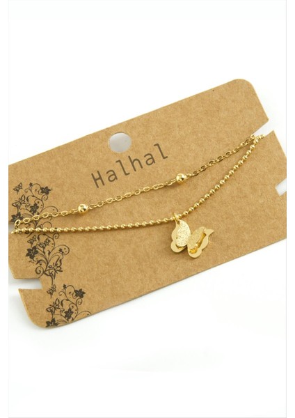 Techmrt Kelebek Lüks Çelik Halhal-Sarı