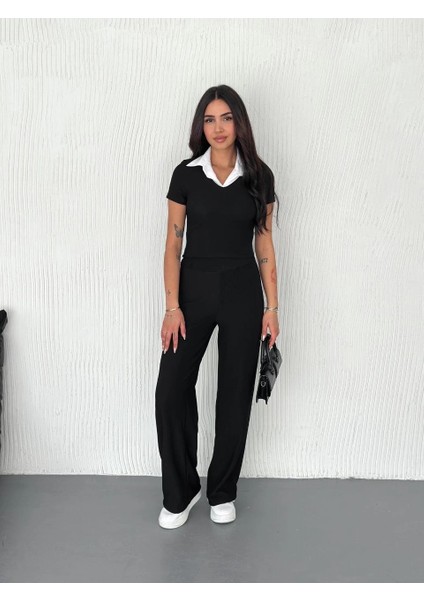 Ottoman Kumaş Beyaz Gömlek Yaka Takım S4142