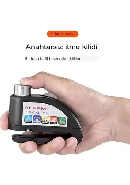 Alarmlı Disk Kilidi Motorsiklet Scooter Bisiklet Sesli Alarm 110 Desibel Yüksek Ses fiyatları