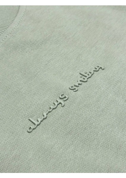 Kadın Sweatshirt - Always Smiling Nakış Detaylı Basic Model modelleri