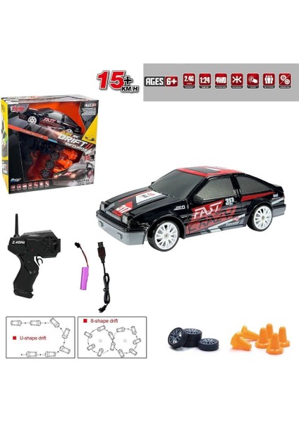 HB-SC24A07-09-10-11 Kumandalı Full Fonksiyon 2.4g Şarjlı 1:24 Drift Araba -Vardem fırsatları