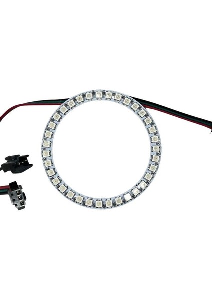 WS2812B Matrix Dijital Yuvarlak Pixel LED 35 LED Halka Argb Magic LED Ayrı Ayrı Adresli Matrix Ekran 5V Dış Çap 96 mm İç Çap 77 mm