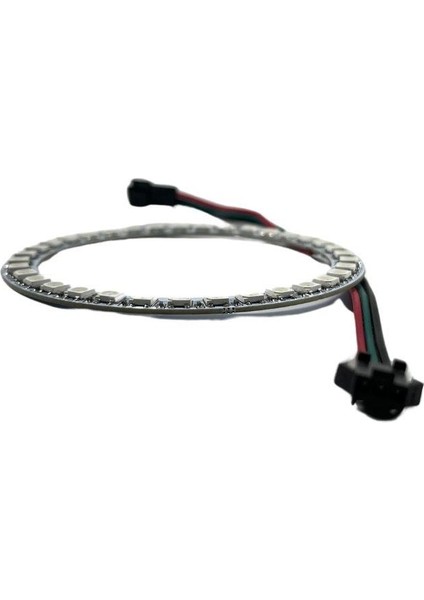WS2812B Matrix Dijital Yuvarlak Pixel LED 35 LED Halka Argb Magic LED Ayrı Ayrı Adresli Matrix Ekran 5V Dış Çap 96 mm İç Çap 77 mm
