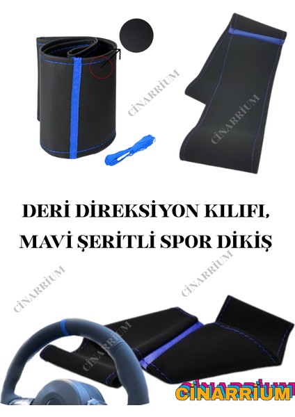 Nissan Note Yerli Üretim Suni Deri Direksiyon Kılıfı, Mavi Şeritli Spor Dikiş fiyatları