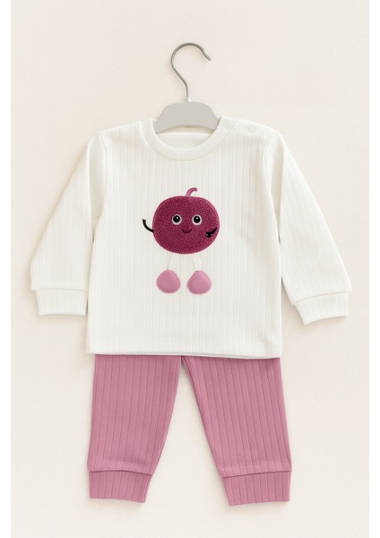 Kız Bebek Ikili Takım – Sevimli Desenli Sweatshirt ve Alt, Organik Pamuklu Rahat Günlük Set fırsatları