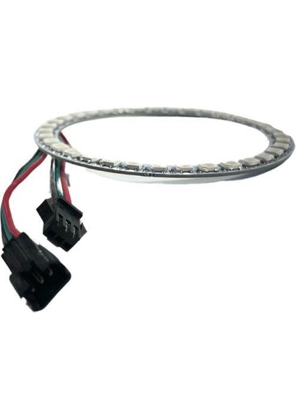 WS2812B Matrix Dijital Yuvarlak Pixel LED 24 LED Halka Argb Magic LED Ayrı Ayrı Adresli Matrix Ekran 5V Dış Çap 73 mm İç Çap 54 mm