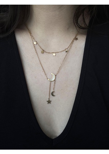 Zarif Ay ve Minik Yıldızlar Sallantılı Kolye fiyatları