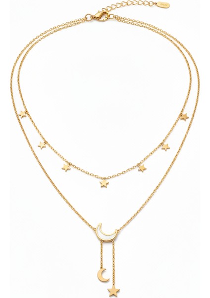 Zarif Ay ve Minik Yıldızlar Sallantılı Kolye modelleri