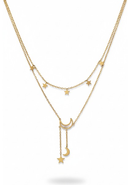 Zarif Ay ve Minik Yıldızlar Sallantılı Kolye fırsatları