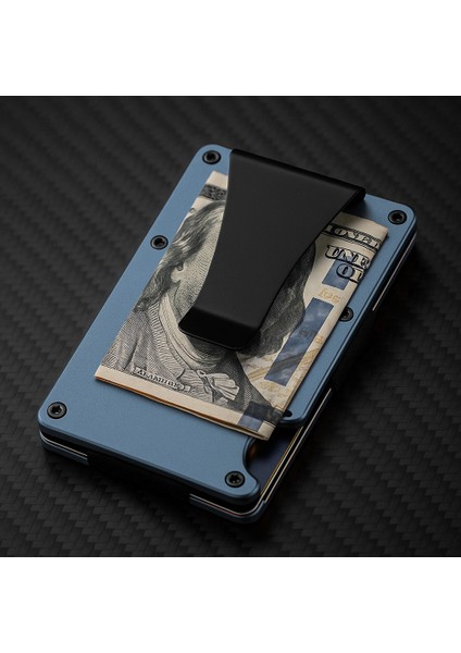 Minimalist Cüzdan & Kartlık - Erkek Kartlık | RFID Korumalı Alüminyum Kartlık | Blue