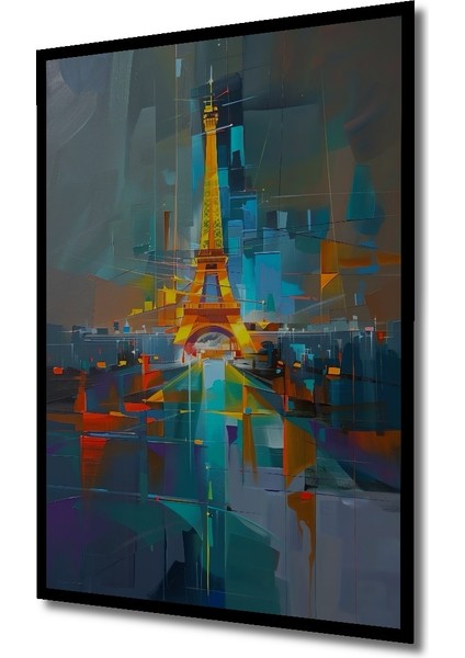 Çerçeve Görünümlü Soyut Eyfel Kulesi Paris Ahşap Mdf Dekoratif Tablo Dikdörtgen Tablo fiyatları