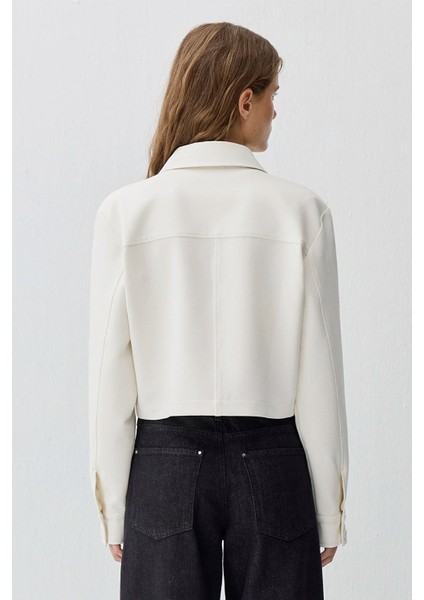Kadın Ekru Crop Gömlek 1211336-80194 fırsatları