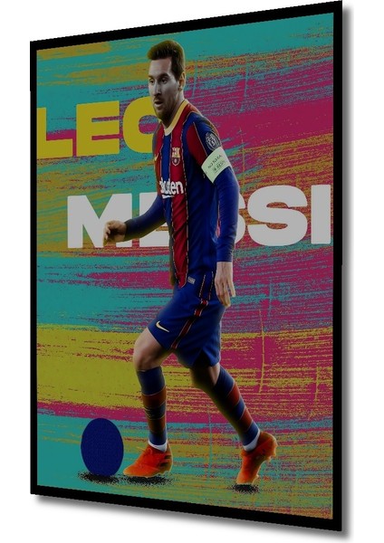 Çerçeve Görünümlü Dekoratif Ahşap Mdf Tablo Leo Messi Futbol Sanatı Dikdörtgen Tablo fiyatları