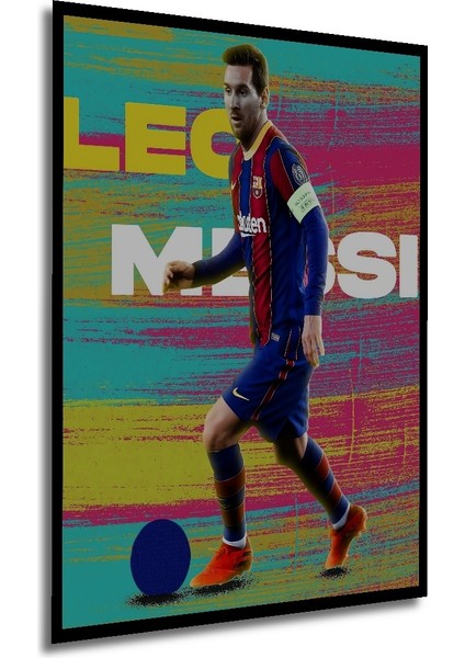Çerçeve Görünümlü Dekoratif Ahşap Mdf Tablo Leo Messi Futbol Sanatı Dikdörtgen Tablo modelleri