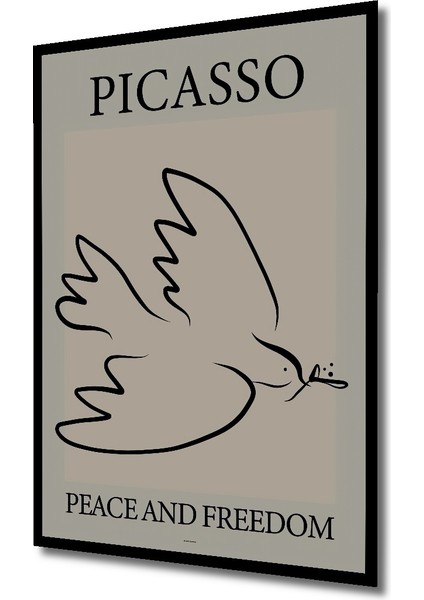 Çerçeve Görünümlü Picasso Barış Güvercini Dekoratif Ahşap Mdf Tablo Dikdörtgen Tablo fiyatları