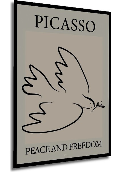 Çerçeve Görünümlü Picasso Barış Güvercini Dekoratif Ahşap Mdf Tablo Dikdörtgen Tablo modelleri