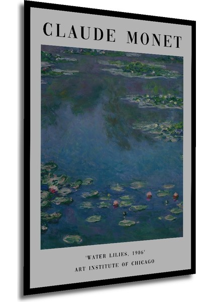 Çerçeve Görünümlü Claude Monet Nilüferler Dekoratif Ahşap Mdf Tablo Dikdörtgen Tablo modelleri
