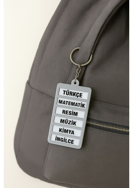 Ders Programlı Kişiselleştirilebilir Anahtarlık- GRİ fırsatları