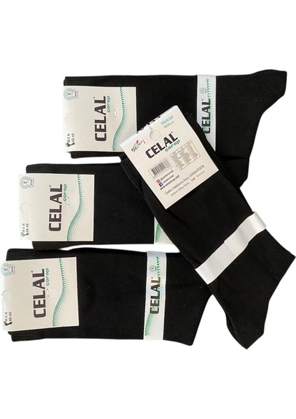 4 Adet Süper Ekonomik Siyah Erkek Pamuklu Çorap, Uzun Desensiz Pamuklu Çorap fiyatları