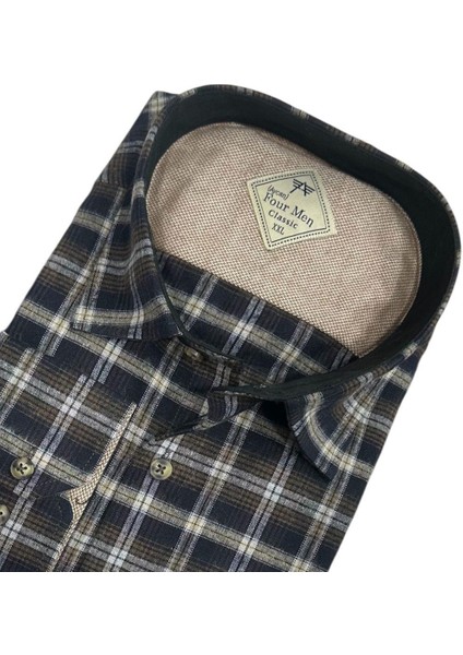 Klasik %100 Cotton Uzun Kollu Terletmeyen Kışlık Flanel Kumaş Çok Renkli Gömlek (Regular Kalıp) fiyatları