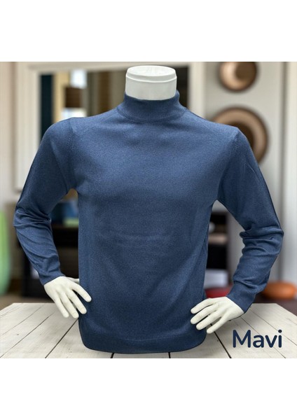 Uzun Kollu Mavi Balıkçı Yaka Kazak (Unisex) modelleri