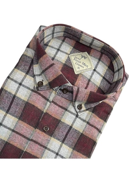 Klasik %100 Cotton Uzun Kollu Terletmeyen Kışlık Flanel Kumaş Çok Renkli Gömlek (Regular Kalıp) fiyatları