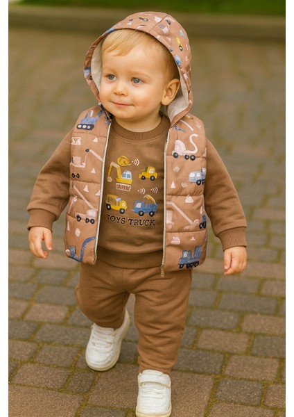 Laura Baby Araba Desenli Erkek Bebek/çocuk Yelekli Alt Üst Takım fiyatları