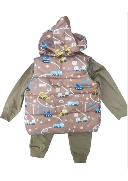 Laura Baby Araba Desenli Erkek Bebek/çocuk Yelekli Alt Üst Takım fırsatları