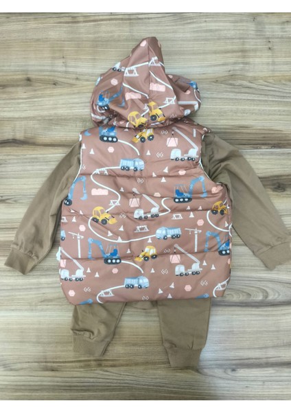Laura Baby Araba Desenli Erkek Bebek/çocuk Yelekli Alt Üst Takım indirimleri