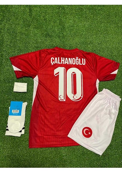 Türkiye Euro 2024 Hakan Çalhanoğlu Iç Saha Çocuk Forması 4'lü Set (Red) modelleri