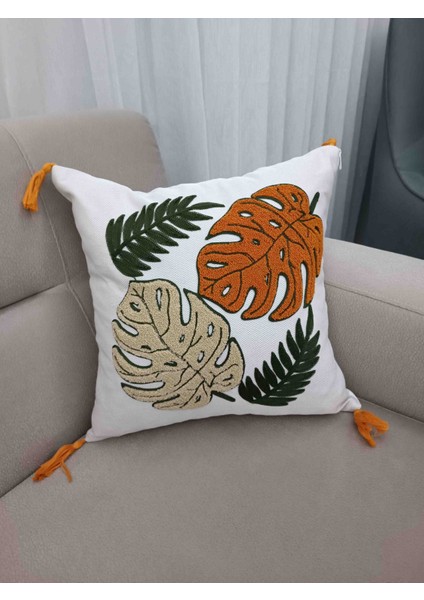 45*45 Punch Bohem Tarzi Keten Üzeri Kırlent Kılıfı ,punch Kirlent Kilifi modelleri