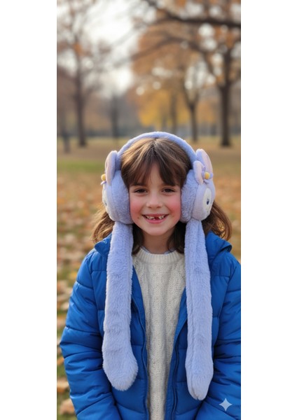 Çocuk Peluş Figürlü Oynar Kulaklı Sesli Kışlık Kulaklık