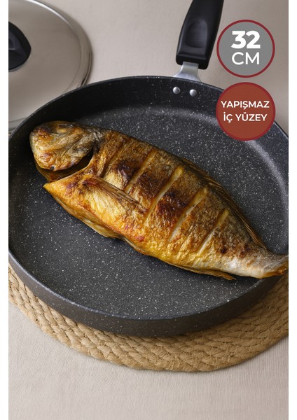 Granit Balık Tavası, Yanmaz Yapışmaz Börek Tavası 32 cm
