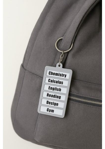 Ders Programlı Kişiselleştirilebilir Anahtarlık- GRİ