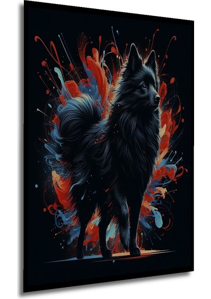 Çerçeve Görünümlü Pomeranian Sanat Soyut Ahşap Mdf Dekoratif Tablo Dikdörtgen Tablo modelleri