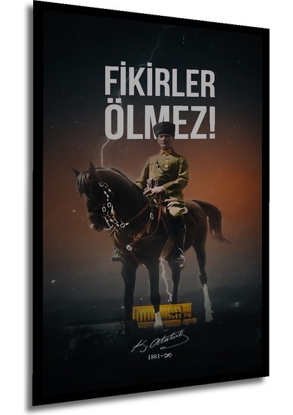 Çerçeve Görünümlü Atatürk Fikirler Ölmez Ahşap Mdf Dekoratif Tablo Dikdörtgen Tablo modelleri