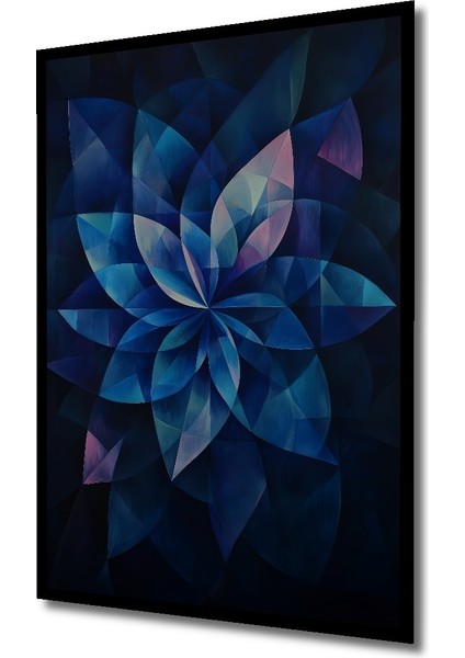 Çerçeve Görünümlü Mavi Çiçek Soyut Sanat Ahşap Mdf Dekoratif Tablo Dikdörtgen Tablo fiyatları