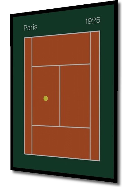 Çerçeve Görünümlü Paris 1925 Tenis Kortu Ahşap Mdf Dekoratif Tablo Dikdörtgen Tablo fiyatları