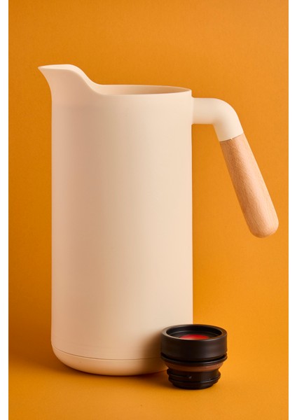 Lotus Nordic Bambu Saplı Cam Vakumlu Termos 1000 ml Krem fırsatları