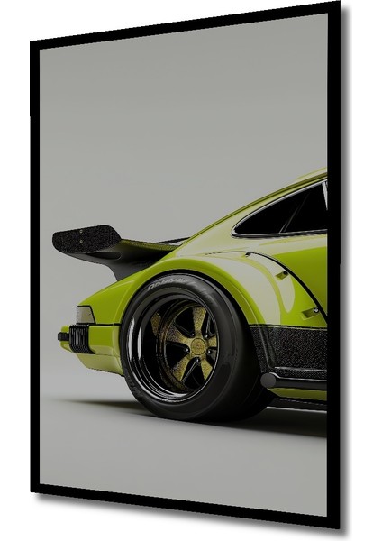 Çerçeve Görünümlü Lime Yeşili Spor Araba Dekoratif Ahşap Mdf Tablo Dikdörtgen Tablo fiyatları