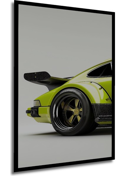 Çerçeve Görünümlü Lime Yeşili Spor Araba Dekoratif Ahşap Mdf Tablo Dikdörtgen Tablo modelleri