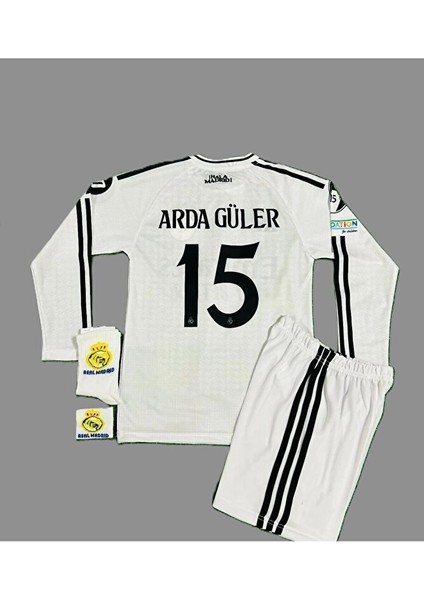 Arda Güler 2024-25 Yeni Sezon R,e,a,l, Madrid Uzun Kollu Çocuk Iç Saha Forması