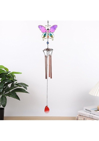 Feng Shui Kelebek Tasarımlı Cam Işlemeli Rüzgar Çanı Bahçe Balkon Dekorasyon Ürünü Yeni Ev Hediyesi fiyatları