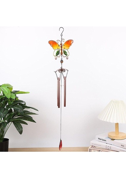 Feng Shui Kelebek Tasarımlı Cam Işlemeli Rüzgar Çanı Bahçe Balkon Dekorasyon Ürünü Yeni Ev Hediyesi modelleri