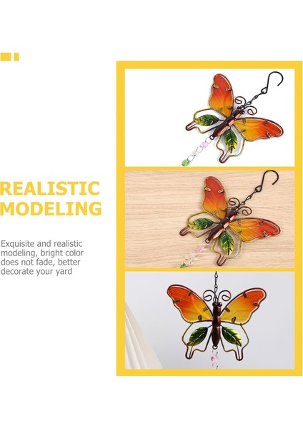 Feng Shui Kelebek Tasarımlı Cam Işlemeli Rüzgar Çanı Bahçe Balkon Dekorasyon Ürünü Yeni Ev Hediyesi indirimleri