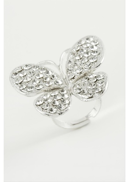 Techmrt Kelebek Taşlı Yüzük-Gümüş Rengi fiyatları