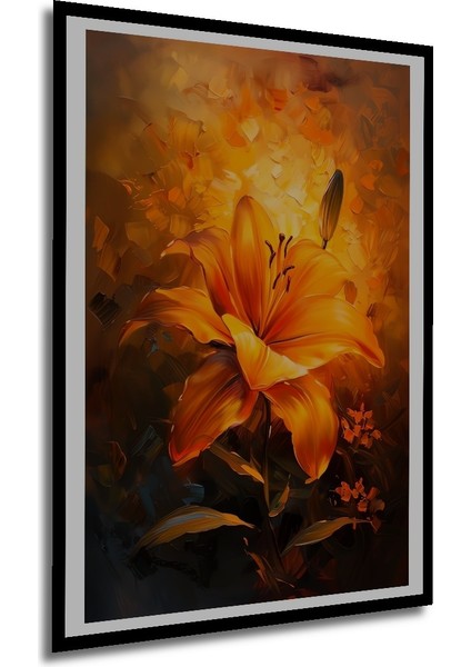 Çerçeve Görünümlü Büyüleyici Zambak Baharı Ahşap Mdf Dekoratif Tablo Dikdörtgen Tablo modelleri