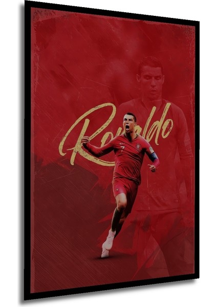 Çerçeve Görünümlü Ronaldo Futbol Tutkusu Dekoratif Ahşap Mdf Tablo Dikdörtgen Tablo modelleri